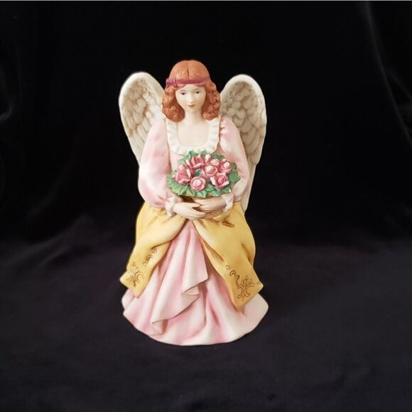 Homco Porcelain Angel with Basket of Roses #8806 - Picture 2 of 6
